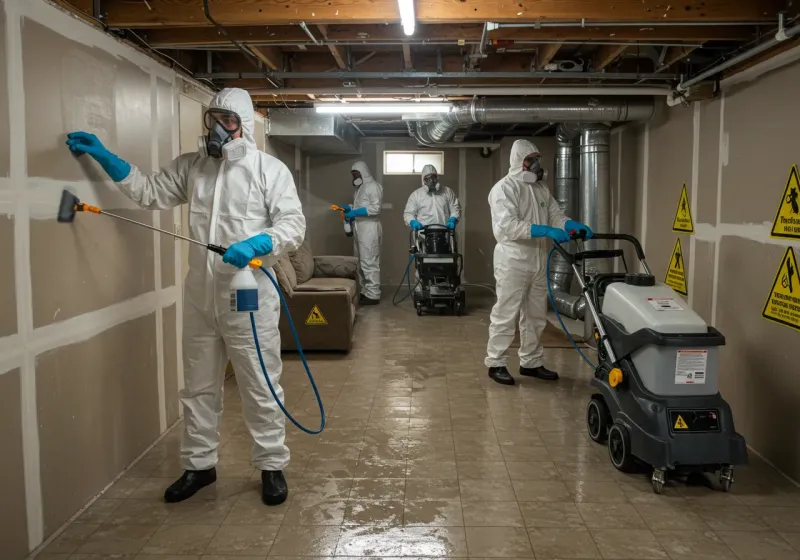 Basement Moisture Removal and Structural Drying process in Livingston Manor, NY